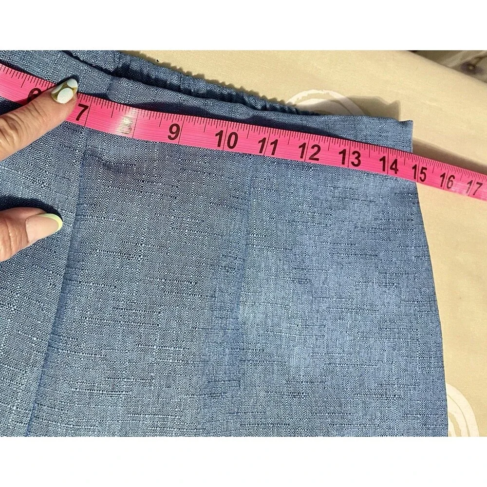 Vintage Sag Harbor Blue Sz12P 2 Piece Pant Set Button Short Sleeve Jacket